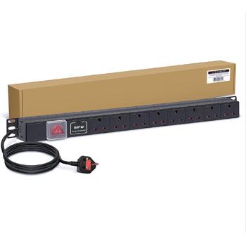 China Switch 8 Way Vertical 13amp Switched Power Distribution Unit (PDU) Made Of Aluminum Alloy With Plug for sale