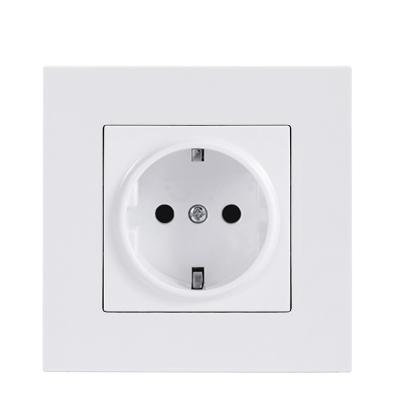 China Commercial EU Schuko Power Face Plate Wall Socket Single Outlet Outlet, German Power Socket 86x86mm for sale