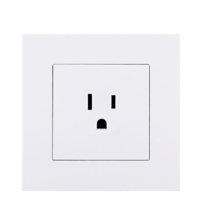 China US Power 15A Commercial Wall Mounted Faceplate Socket Electrical Outlet 86x86mm for sale