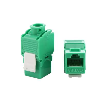 China Commercial UTP CAT6A Network Unshielded Keystone Jack Module Toolless Integrated RJ45 Coupler for sale