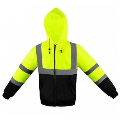 China Custom Safety Hoodie Fluorescent Sweatshirt Hi Vis Safety Hoodie With Floor Reflective Prices for sale