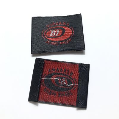 China Wholesale custom workable white satin tag factory clothing labels garment labels high density woven woven weave labels for sale