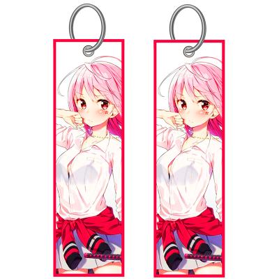 China Wholesale Modern Cloth Key Tags Custom Design Sublimation Printed Cute Character Anime Girl Key Chain For Souvenirs Sublimation Keych for sale