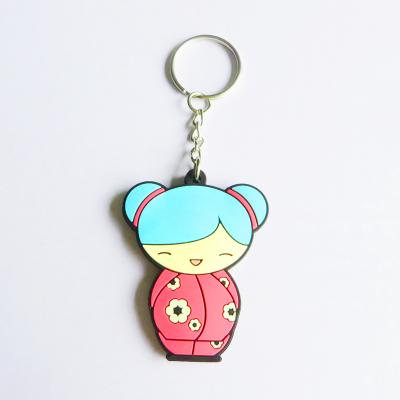 China OEM Keychain Custom Logo Soft 2d PVC 3d Modern Cute PVC Rubber Anime Keychain Manufacturer OEM Key Chain for sale