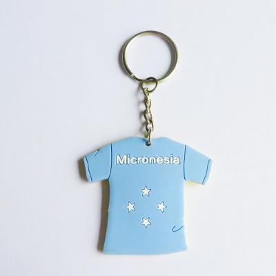 China Factory Key Chain PVC 3d Logo Sublimation Modern Custom Mini T-shirt Soft Silicone for sale