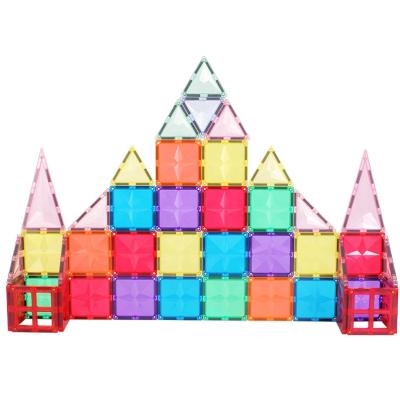 China 2021 Building Toy 108pcs Stretching Toys Tile Magnetic Clear Blocks Building Educational Children's Toys for sale