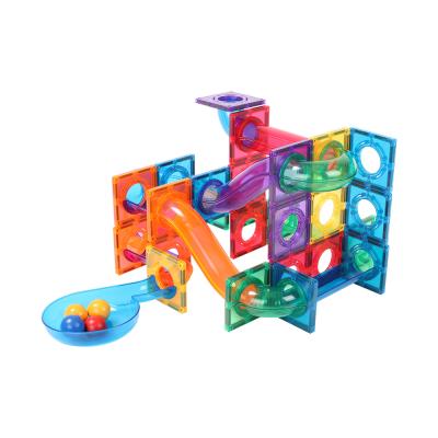 China Toy Mntl Educational 3d Building Kit Magnetic Ball Race Diy Building Block Assemble Construction Marble Race Building Tiles Magnetic Toy for sale