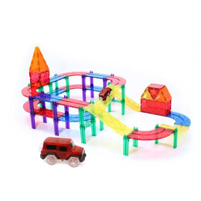 China Building Toy Preschool Magnetic Stem 76pcs Car Track Tiles Kids Educational Toys EN71,ASTM,CPSC,CE for sale