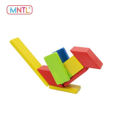 China Construction Toy MNTL Factory Wooden Toys Magnetic 18pieces Building Set for sale