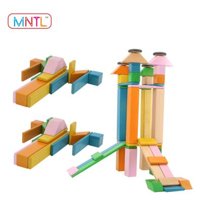 China Construction Toy MNTL 60 Pieces Wooden Toys Magnet Building Tiles Kids Clear 3D Magnetic Blocks DIY Educational Toys for sale