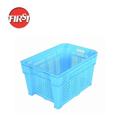 China Vegetable Plastic Mesh Fruits Vegetables Tote Vegetables Transport Raw Material Turnover Box Eco-friendly Tomato Crate Plastic Agriculture Crates for sale