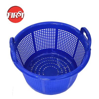 China Cheap Viable Plastic Basket Mesh Storage Wholesale Fruits And Vegetables Moving Stackable Plastic Barrel for sale