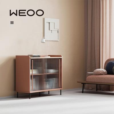 China Latest Design Wooden Large Simple Nordic Modern Design Storage Cabinet With Glass Doors for sale