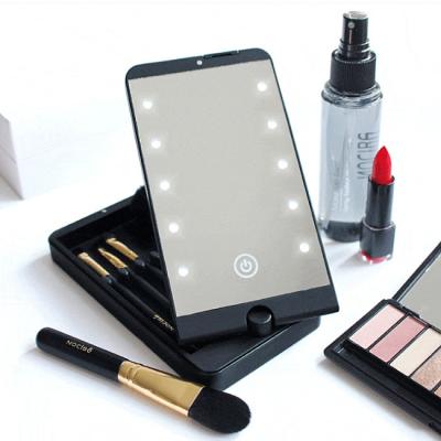 China Popular Professional Plastic Position Desktop Lighted Portable Makeup Mirror Led Makeup Mirror Light Kit for sale