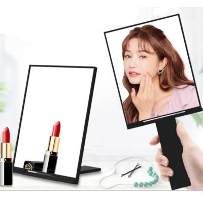 China Personalized Specially Designed Portable 2 in 1 Customized Color Cosmetic Handle Mirror Custom Logo For Lady for sale