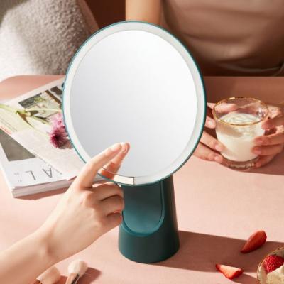 China Professional Manufacturer Wholesale Lighted Portable Beauty Customized Logo Cosmetic Vanity Light Up Led Rectangle Cosmetic Mirror for sale