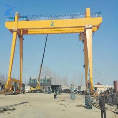 China Double girder gantry crane with electric hoist rolley and electric hoist winch for sale