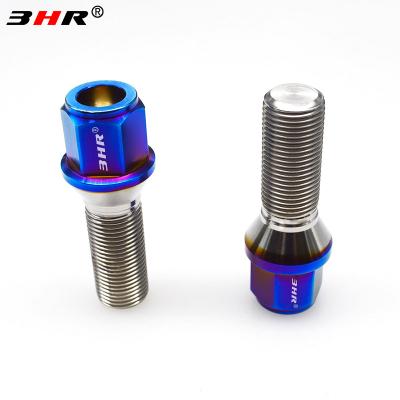 China Gr.5 Titanium Alloy Burnt Color 10.9 Grade Light Weight 17mm Hex Cone Seat Gr.5 Titanium Ti-6Al-4V Ti-6Al-4V Auto Wheel Lug Bolts M14x1.5mm for sale