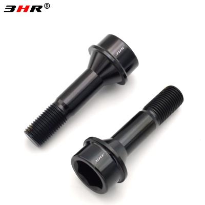 China Gr.5 Titanium Alloy 3HR 10.9 Grade Black Color Hex Socket 60 Degree Cone Seat Gr.5 Titanium Alloy Ti-6Al-4V Hook Bolts M14x1.5x53mm For L Ferrari car for sale