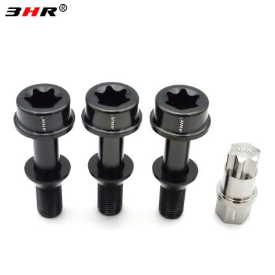 China Gr.5 Alloy Titanium Black Color Torx Socket Floating 60 Degree Cone Seat Gr.5 Titanium Alloy Ti-6Al-4V Lug Bolt M14x1.5x52mm For Ferrari Automobile for sale