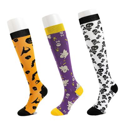 China Custom Logo Professional Thick Terry Knee High Antibacterial Sports Halloween Compression Socks for sale