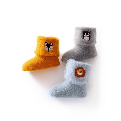 China Baby Toddler Kids Cotton Velvet Anti Slip Sock Warm Baby Socks QUICK DRY Custom Thick Korean Kids Shoe for sale