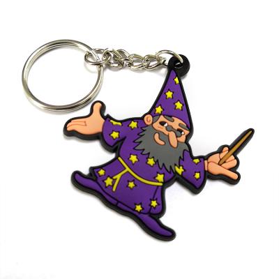 China 2D / 3D Logo Keychain Custom Personalized Keyring Eco - Friendly , Suppliers PVC Paint 3D Rubber Wizard Keychain for sale