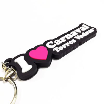 China PVC Soft Rubber Single Face 2D Embossed Key Chain Eco-friendly Customized Design I Love Carnival Key Ring for sale