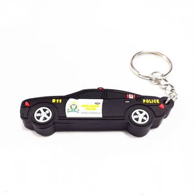 China Customized Soft Rubber Eco-friendly PVC 3D Face Key Chain Design Double Car Truck With Lighting On Key Ring Key Chain for sale