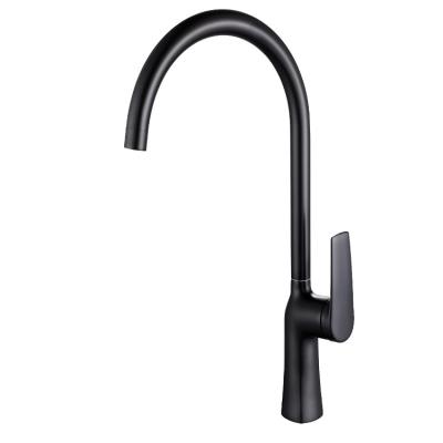 China Metered Faucets Single Hole Installation Brass Vintage Flexible Matte Black Kitchen Faucet For Hotel for sale