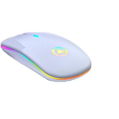 China Mini Colorful Lights Optical Mouse USB Rechargeable Wireless Mouse For Laptop Computer Gaming 2.4GHz 1600DPI for sale