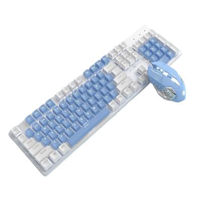 China Dual Metal Hit Color Gaming Keyboard and Mouse Set for Cute Girls Mechanical Keyboard for sale