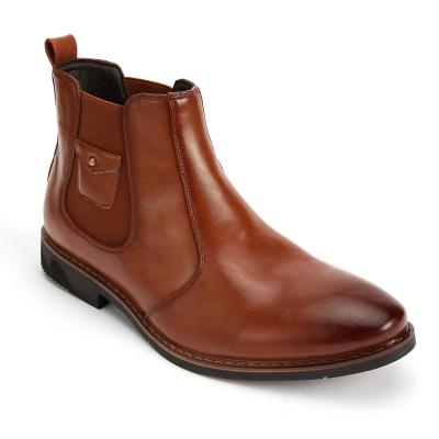 China Fashion Trend High Top Chelsea Short Boots Men Leather Boots With Zipper Men's Shoes Are Directly Supplied From Origin for sale