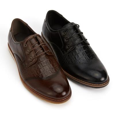 China New Breathable Men's Business English Dress Leather Shoes Bullock Wedding Shoes Groom's Work Slip Shoes for sale