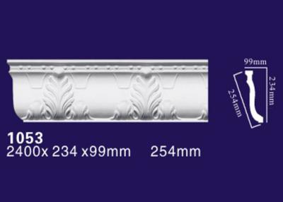 China Pu Material Interior Decorative Crown Moulding White Color For Wall / Ceiling for sale