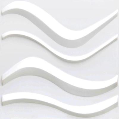 China PVC Material 3D Plastic Wall Tiles , White Interior 3D Wave Wall Panels for sale