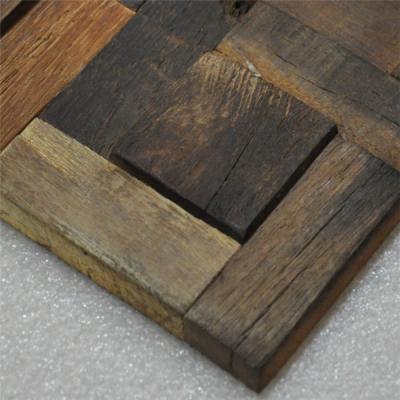 China Recycle Wood Mosaic Wall Panels , Boat Wood Wall Board / Sidings For House Decoration for sale