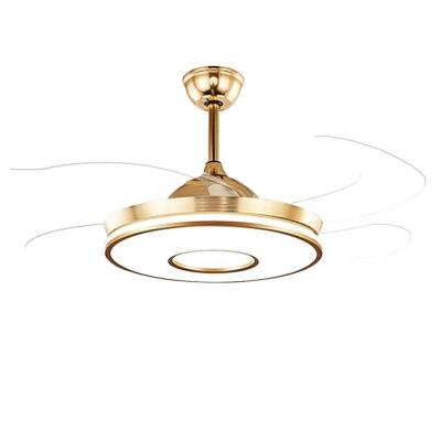 China Wholesale High Quality Modern Gold Silver Dimmable White Custom Metal OEM LED Ceiling Fan Light for sale