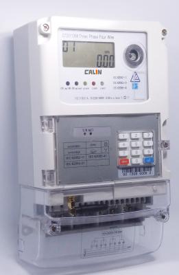 China 3 Phase Wireless Electricity Meter , Feedback Keypad STS Prepayment Meter for sale