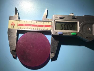 Cina wafer di cristallo vermiglio del rubino del substrato del Cr Al2O3 del cristallo di zaffiro del laser 50X2.5mmt Cr3+Doped in vendita