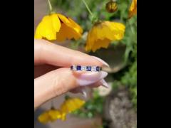 Blue Sapphire Row Gem Fe Ti Doped Kashmir Oceanic Azure Gem Crystal Jewelry