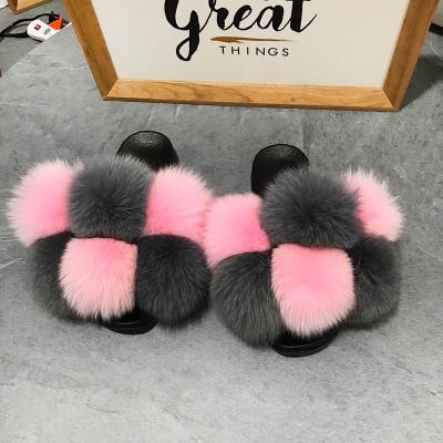 China Original Design Anti-Smell Slides Slippers Mink Fur Slides Fur Slipper Sandals For Women for sale