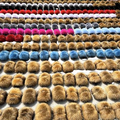 China Anti-Smell Quality Reliable Fox Fur Slides Fur Slides Shoes Slides With Fur Slippers For Women for sale