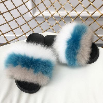 China Best Selling Leather Slipper Mink Fur Slides Anti-odor Slipper Sandals Fur for sale