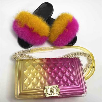 China Wholesale Anti-Smell Factory Outlet Kid Fur Slides Red Fur Slides Fur Slides And Purse Sets for sale