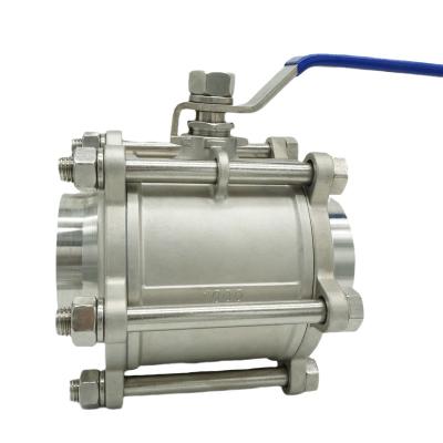 China General SS 304 / 316 Three Piece Butt-Weld Ball Valve For Water And Oil for sale