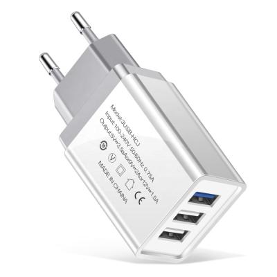 China For Charging Fast Charger Adapter EU USA Plug 3 Ports Durable USB Travel Charger for sale