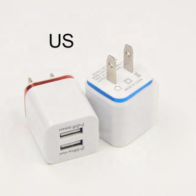 China For Mobile Phone Charging Dual USB Charger Travel 10W EU USA Plug Adapter Fast Charging Home Portable Charger For IPhone for sale