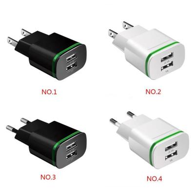 China LED Light LED Light EU USA Plug 2 Ports USB Charger Cable Fast Charging Adapter For Huawei P20/P30 for sale