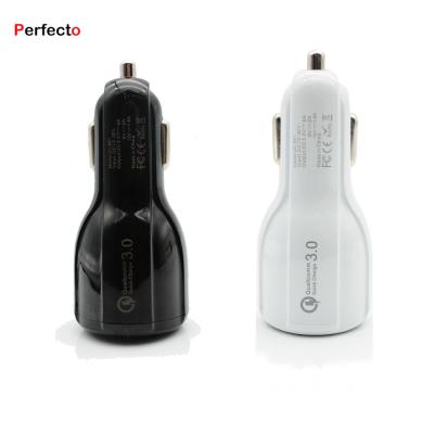 China Support Charging QC 3.0 Fast Car Charger For iPhone Samsung 18w 15w Car Adapter Dual USB Custom Logo Power Bank for sale